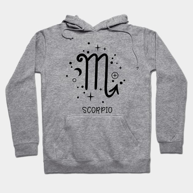 Scorpio Celestial Zodiac Sign Symbol Hoodie by The Cosmic Pharmacist